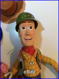 Toy Story Squad Leader Woody All 3 Hats Rare Disney Pixar Doll Figure