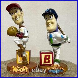 Toy Story Strikeout Woody and Slugger Buzz Lightyear Bobbleheads Used