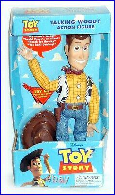 Toy Story TALKING WOODY Vintage Thinkway Toys WORKS Battery Operated in BOX
