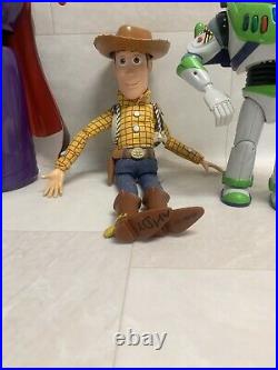 Toy Story Talking Sheriff Woody Buzz And Zurg 14-16 Inch Figures. Nice Set
