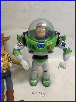 Toy Story Talking Sheriff Woody Buzz And Zurg 14-16 Inch Figures. Nice Set