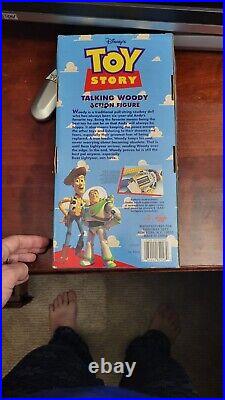 Toy Story Talking Woody Doll Press Shirt Button Thinkway #62948 NRFB HTF