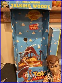 Toy Story Thinkway Pull-String Talking Woody Buzz Lightyear Vintage 1995! Read