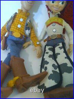 Toy Story WOODY & JESSIE Pull-String Talking 15 Doll Thinkway Disney Pixar-WORK