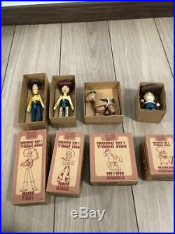 Toy Story Wooden Doll Figure Woody Jessie Bullseye Prospector Set of 4 Japan