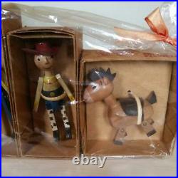 Toy Story Wooden Doll Woody, Jessie, Prospector, Bullseye Complete Set F/S! (ND247)