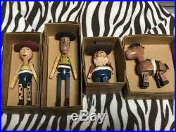 Toy Story Wooden Doll Young Epoch Round up set Woody Jesse Prospector Bullseye