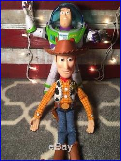 Toy Story Woody And Buzz Lightyear Talking Doll Figures Working