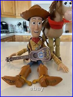 Toy Story Woody and Bullseye Figures (With Hat and Guitar) (Woody Talks)