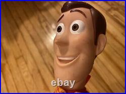 Toy Story Woody pull string 15 Talking doll Thinkway Disney Pixar Works NO HAT