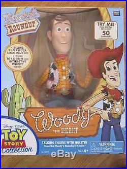 Toy Story Woody's Roundup Talking Sheriff Interactive Woody Doll Pull String NEW