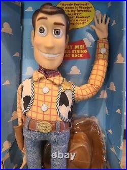True 1st Edition 1995 Toy Story Poseable Pull-String Talking Woody Thinkway NEW
