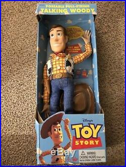 VINTAGE WORKING DISNEY TOY STORY WOODY MISB Boxed TALKING DOLL RARE NEW