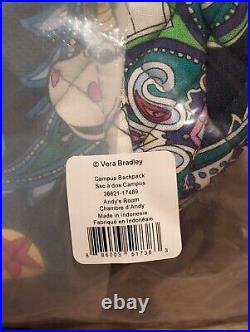 Vera Bradley Toy Story ANDY'S ROOM Disney Pixar Large Campus Backpack New V-209