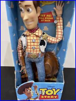 Vintage 1995/96 Thinkway Disney Toy Story Woody Pull String Talking Doll (Works)
