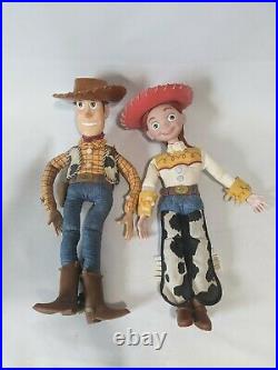 Vintage 1995 Thinkway Toy Story Disney Pixar Pull-String Talking Woody and Jesse