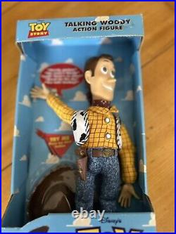 Vintage 1995 Toy Story 11 Woody Talking Doll Press Button Thinkway 62948 NIB