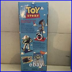 Vintage 1995 Toy Story DISNEY Original Pull-String WOODY & BUZZ lightyear BUNDLE