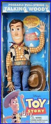 Vintage 1995 Toy Story DISNEY PIXAR Original Pull String TALKING WOODY Thinkway