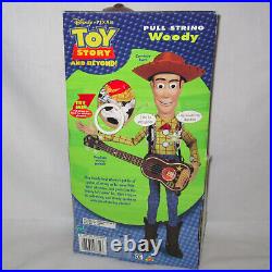 Vintage 2002 Toy Story WOODY Pull String Talking Doll withHat/Guitar Disney Pixar