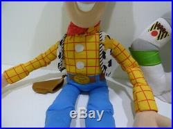 Vintage DISNEY Toy Story Two Large Dolls 32 Woody and 26 Buzz Lightyear