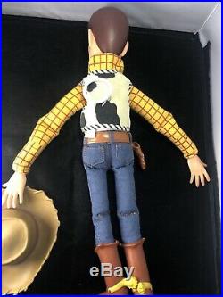 Vintage Disney 15 Inch Talking Woody Pull String Doll Toy Story / Hat Signed