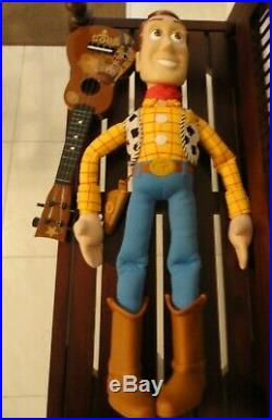 Vintage Disney Large Toy Story Woody Doll 32 WITH BONUS WOODY GUITAR! -CLEAN