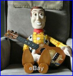 Vintage Disney Large Toy Story Woody Doll 32 WITH BONUS WOODY GUITAR! -CLEAN