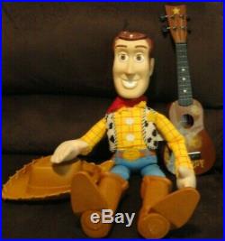 Vintage Disney Large Toy Story Woody Doll 32 WITH WOODY GUITAR-CLEAN