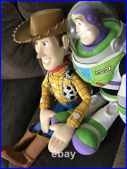 Vintage Disney Pixar Toy Story Large Woody Doll 32 and Large Buzz Lightyear 26