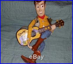 Vintage Disney Pixar Toy Story Singing Woody Strumming Guitar 17 Doll