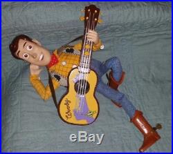 Vintage Disney Pixar Toy Story Singing Woody Strumming Guitar 17 Doll