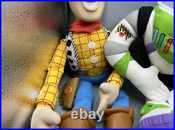 Vintage Disney Toy Story Large Woody 32 Doll And Large Buzz Lightyear 26