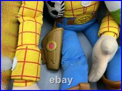 Vintage Disney Toy Story Large Woody 32 Doll And Large Buzz Lightyear 26