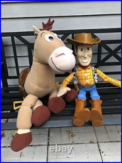 Vintage Disney Toy Story Large Woody Doll 32 & Large Bulls Eye