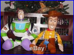 Vintage Disney Toy Story Large Woody Doll 32 & Large Buzz Lightyear 26-CLEAN