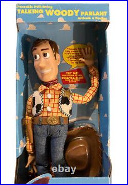 Vintage Disney Toy Story Poseable Pull-String Talking Woody Thinkway NEW