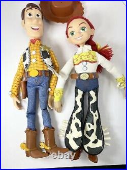 Vintage Disney Toy Story Pull String Talking Woody & Jessie Thinkway WORKING