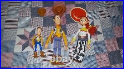 Vintage Disney Toy Story Talking Woody and Jessie Lot Pull String + Hat Thinkway