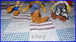 Vintage Disney Toy Story Talking Woody and Jessie Lot Pull String + Hat Thinkway