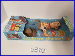 Vintage Original 1995 Toy Story Poseable Pullstring Talking Woody Doll Hat Box