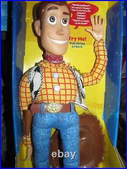 Vintage Think Way Disney Pixar TOY STORY 2 Pull String Talking Woody Doll NIB