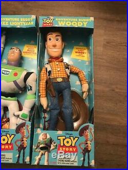 Vintage Toy Story Adventure Buddy Woody Doll Buzz Lightyear New In Original Box