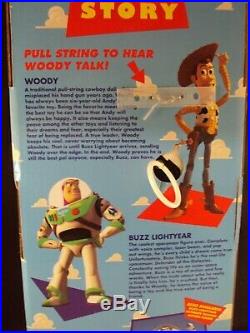 Vintage Toy Story Woody Doll in Box Pull String Disney Thinkway A3