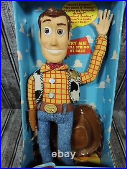 Vtg 1995 Disney Toy Story Pull String Talking WOODY Doll by Thinkway NIB Works