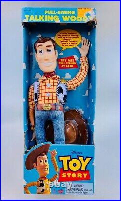 Vtg 1995 Thinkway Toy Story Pull-String Talking Woody Disney Pixar New 1st Ed 16
