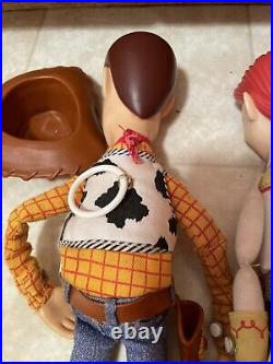 WOODY & JESSIE Toy Story Pull-String Talking 15 Doll Disney Store Disney Pixar