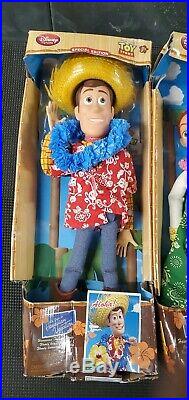 Woody and Jessie Toy Story Hawaiian Vacation Dolls Pixar Disney (Rare)