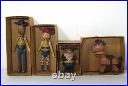 Young Epoch Toy Story Wooden Doll Woody/Jessie/Prospector/Bullseye Complete Set